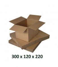 Cutie carton 300x120x220, natur, 3 starturi CO3, 420 g/mp foto
