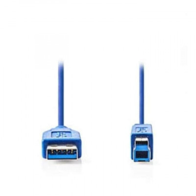 Cablu USB 3.0, Nedis, PVC, USB A Tata - USB B Tata, 2 m, Albastru foto