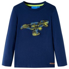 Tricou pentru copii cu m&acirc;neci lungi, bleumarin, 116
