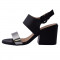 Sandale dama, din piele naturala, marca Carmens, 39008-01-35, negru 39