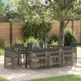 Cumpara ieftin Set de masă pentru grădină 9 pcs Gri Rattan poli