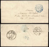 France 1840 Postal History Rare Stampless cover Paris D.270