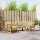 vidaXL Set de canapele de exterior cu pernă 6 pcs Alb și Bej 3388137