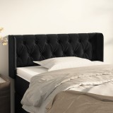 VidaXL Tăblie de pat cu aripioare negru 93x16x78/88 cm catifea 3119142