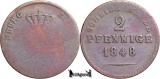 1848, 2 Pfennige - Paul Frederic August - Principatul Oldenburg-Birkenfeld