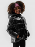 Geacă din puf cu umplutură sintetică pentru fete - neagră, 4F Sportswear