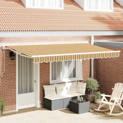 vidaXL Cortina Retractabilă Dungă Multicolor 400x200 cm țesătură 3329848 foto
