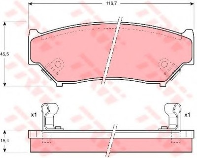 Set placute frana,frana disc SUZUKI VITARA Cabrio (ET, TA) (1988 - 2002) TRW GDB1174 foto