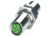 Adaptor M12 mamă cod D, cod D-Ethernet, pentru panou și cablu