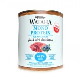 Conserva Wataha MONO PROTEIN Pentru Caine Adult, 94, 5% Carne, Cu Porc Si Afine, 800g