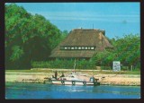CPIB 23496 CARTE POSTALA - DELTA DUNARII. CABANA &quot;ILGANI&quot;, BARCA CU MOTOR, CIRCULATA, 1979, STAMPILE, TIMBRU