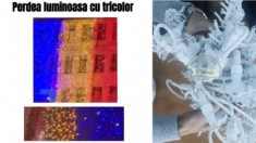 Perdea Luminoasa Exterior Profesionala cu tricolor, Calitate Premium, 5m inaltime, perdea luminoasa cu flash si rosu, galben, albastru