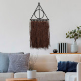 Decoratiune de perete, Tangent, Macrame, Metal, Maro / Negru