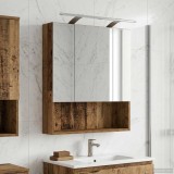 vidaXL Dulap cu oglindă pentru baie Lemn vechi 60 x 14.5 x 70 cm 889197