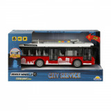 Troleibuz cu lumini si sunete, City Service, Maxx Wheels, 1:16, Rosu