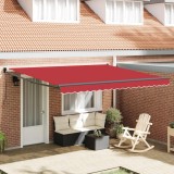 vidaXL Cortina Retractabilă Roșu 400 &times; 300 cm Poliester și Aluminiu 3330697