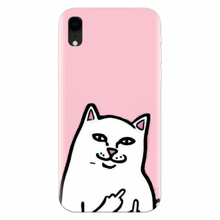 Husa silicon pentru Apple Iphone XR, White Cat