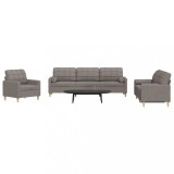 VidaXL Set de canapele cu perne, 3 piese, gri taupe, textil
