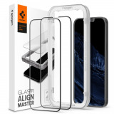 Cumpara ieftin Folie pentru iPhone 13 Pro Max / 14 Plus (set 2), Spigen Glas.tR Align Master, Black