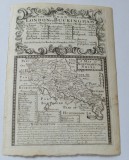 Emanuel Bowen &quot;A Map of Northamptonshire&quot; harta veche cca 1720