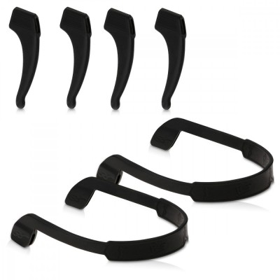 Set 8 Terminale si 2 Curele pentru ochelari , Kwmobile, Negru, Silicon, 51738.01 foto