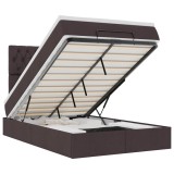 Cumpara ieftin Cadru de pat otoman cu saltea tesatura maro inchis 120x200 cm