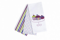 Set 3 Prosoape Bucatarie 45X70Cm Cupcake foto