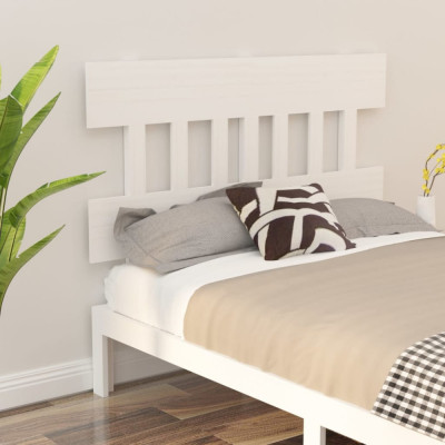 Tăblie de pat, alb, 143,5x3x81 cm, lemn masiv de pin foto