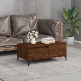 Masuta cafea Gossi stejar maro 90x50 cm lemn prelucrat cu sertar