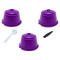 Set 3 Capsule cafea, reutilizabila, reincarcabila, compatibil Dolce Gusto, violet, cu periuta si lingurita