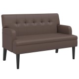 Cumpara ieftin Bancheta cu spatar, maro, 112x65,5x75 cm, piele ecologica