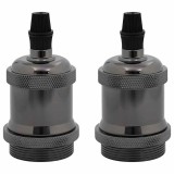 Cumpara ieftin Suporturi lampi 2 buc Negru lucios E27