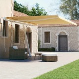 VidaXL Copertină retractabilă manual, galben/alb, 400x300 cm