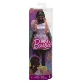 PAPUSA BARBIE FASHIONISTA AFRO-AMERICANA CU ROCHIE PEACH, BARBIE - Fashionistas