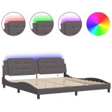 Cumpara ieftin Cadru de pat cu LED fara saltea, Zadar, gri, 200x200 cm