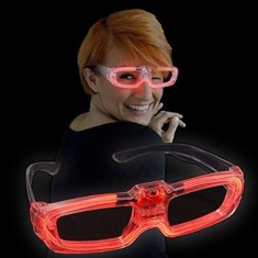 Ochelari led animatie petreceri, 3 moduri de iluminare, alimentare baterii culoare rosu MultiMark GlobalProd foto