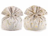 Cumpara ieftin Set 6 saculeti Craciun textil bej auriu &Oslash;21cmx33H