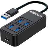 Hub Vision Touch VHUB01N, 4 x USB-A, 1 x USB-C, Negru