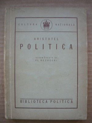 ARISTOTEL - POLITICA - 1924 foto