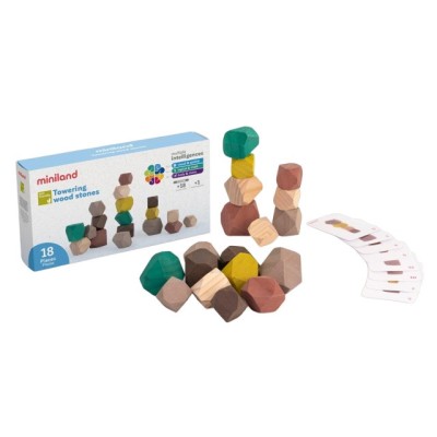 Joc educativ pentru dezvoltarea motricitatii Wood Stones foto