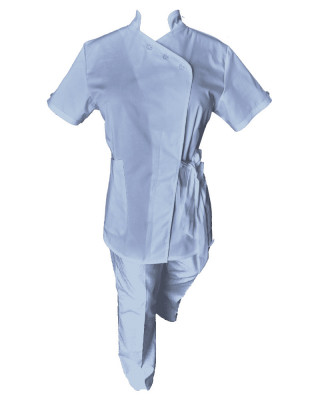 Costum Medical Pe Stil, Albastru deschis, Model Andreea - 3XL, 3XL foto