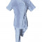 Costum Medical Pe Stil, Albastru deschis, Model Andreea - S, L