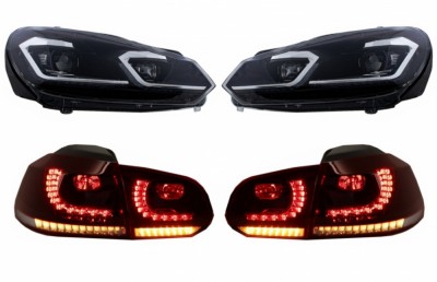 Faruri LED si Stopuri FULL LED VW Golf 6 VI (2008-2013) Facelift G7.5 Look Silver Semnalizare Secventiala LHD Performance AutoTuning foto