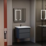 Set Mobilier pentru Baie SANTORINI, 60x50cm, 2 Piese, Gri si Alb ModernLight Concept