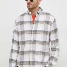 Pepe Jeans camasa din bumbac barbati, culoarea alb, cu guler button-down, regular