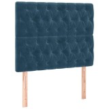 Cumpara ieftin Tablie de pat albastru inchis 100x7x118/128 cm catifea