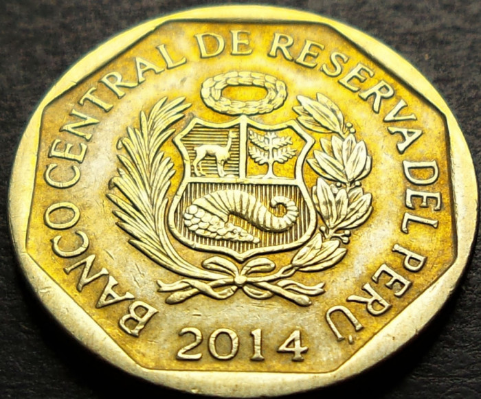 Moneda exotica 50 CENTIMOS - PERU, anul 2014 * cod 2108