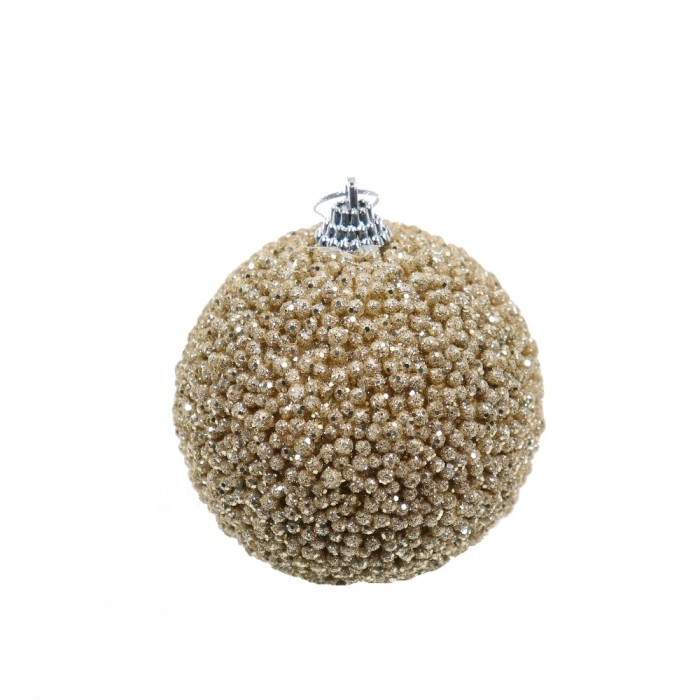 Glob de Craciun, auriu, SYPMQB-1022417, 8 cm, spuma, rotund