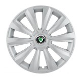 Cumpara ieftin Set 4 Capace Roti Autohelix MSA&reg;, potrivite jantelor de R16, pentru Skoda, model delta cromat
