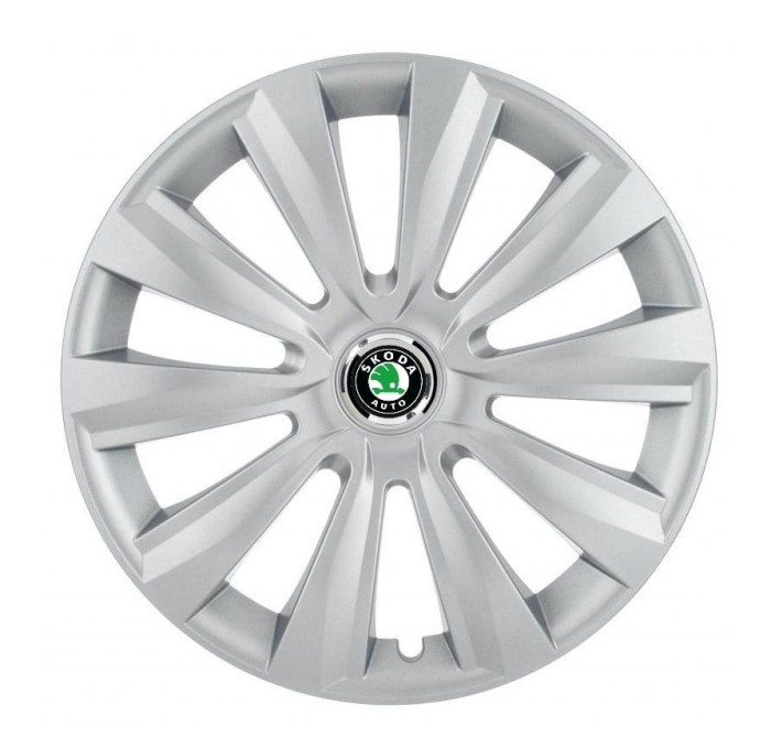Set 4 Capace Roti, potrivite jantelor de R16, pentru Skoda, model delta cromat